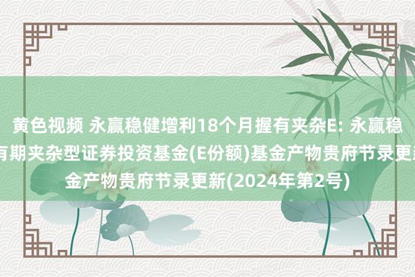 黄色视频 永赢稳健增利18个月握有夹杂E: 永赢稳健增利18个月握有期夹杂型证券投资基金(E份额)基金产物贵府节录更新(2024年第2号)