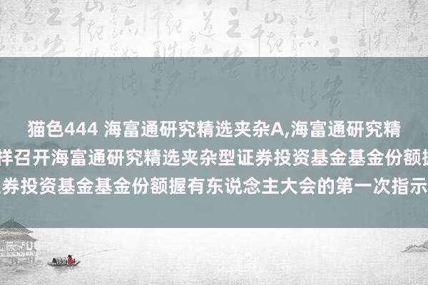 猫色444 海富通研究精选夹杂A，海富通研究精选夹杂C: 对于以通信花样召开海富通研究精选夹杂型证券投资基金基金份额握有东说念主大会的第一次指示性公告