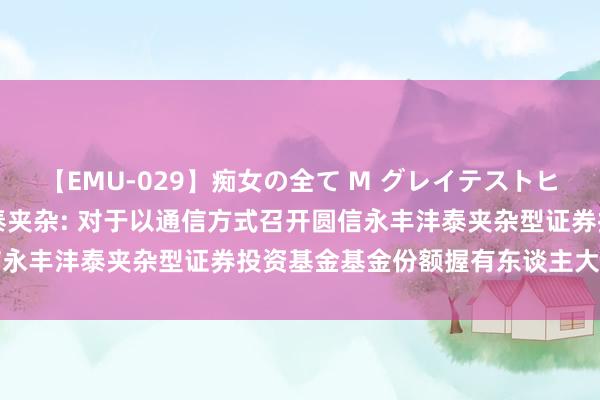 【EMU-029】痴女の全て M グレイテストヒッツ 4時間 圆信永丰沣泰夹杂: 对于以通信方式召开圆信永丰沣泰夹杂型证券投资基金基金份额握有东谈主大会的公告