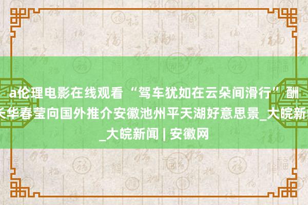 a伦理电影在线观看 “驾车犹如在云朵间滑行” 酬酢部副部长华春莹向国外推介安徽池州平天湖好意思景_大皖新闻 | 安徽网