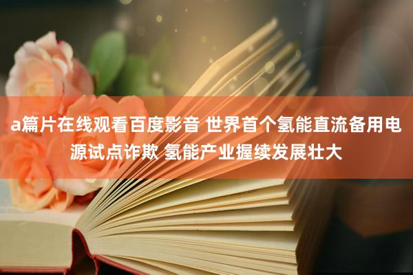 a篇片在线观看百度影音 世界首个氢能直流备用电源试点诈欺 氢能产业握续发展壮大