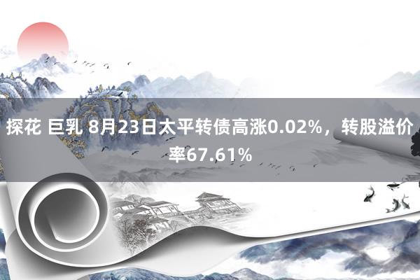 探花 巨乳 8月23日太平转债高涨0.02%，转股溢价率67.61%