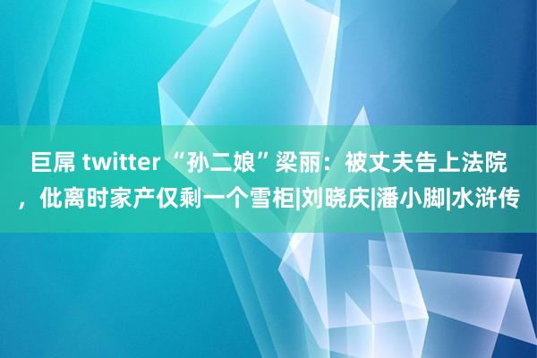 巨屌 twitter “孙二娘”梁丽：被丈夫告上法院，仳离时家产仅剩一个雪柜|刘晓庆|潘小脚|水浒传