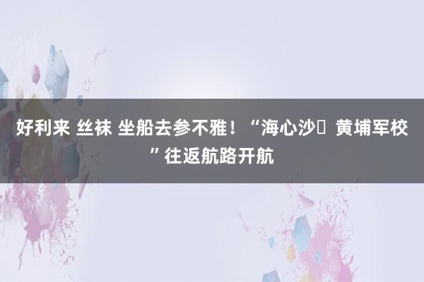 好利来 丝袜 坐船去参不雅！“海心沙⇋黄埔军校”往返航路开航